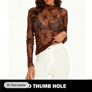 Tanming Womens Mesh Lace Top